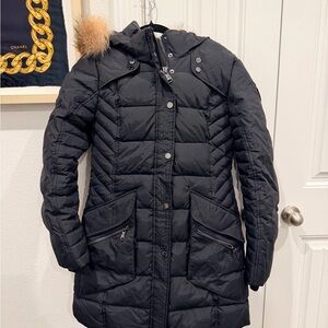 Pajar Black Puffer Coat with Fur Hood
